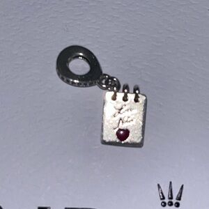 Pandora Silver and Red Heart Charm Bracelet